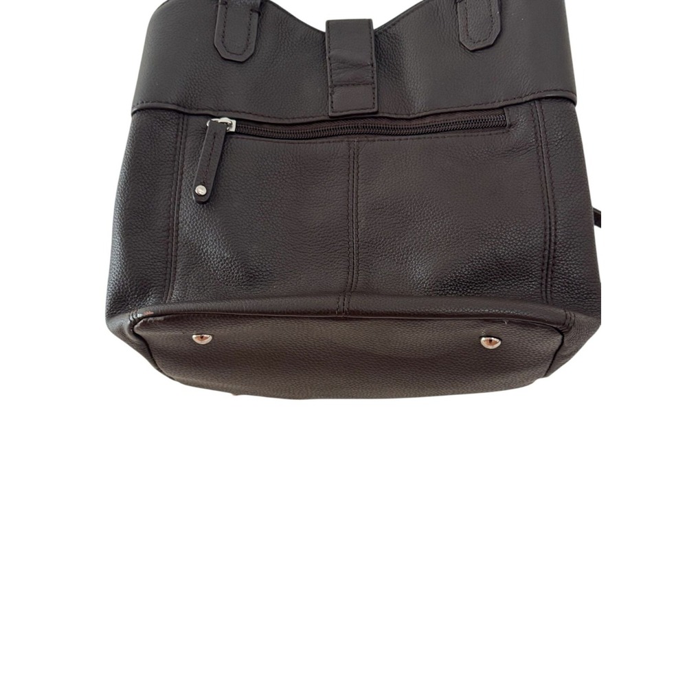 Tigananello Brown Pebbled Leather Handbag Purse Tote - Picture 6 of 10